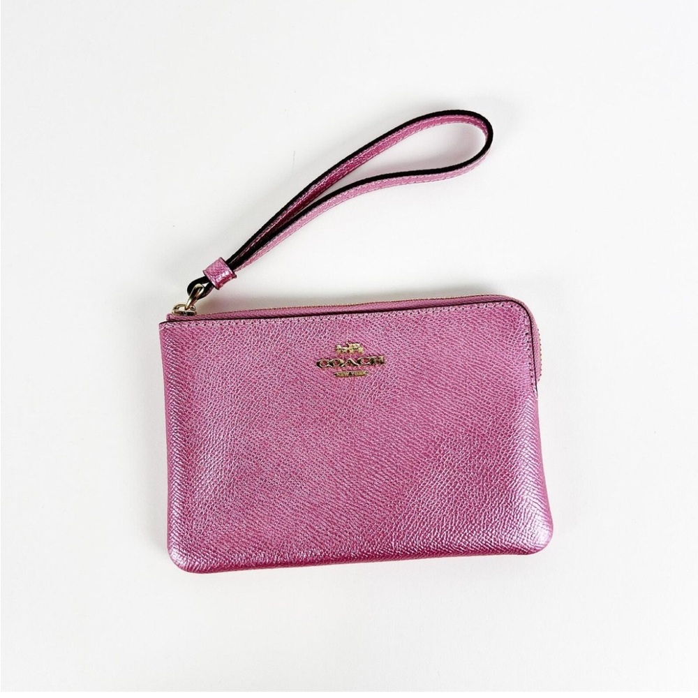 Coach Tulip Pink Metallic Wristlet